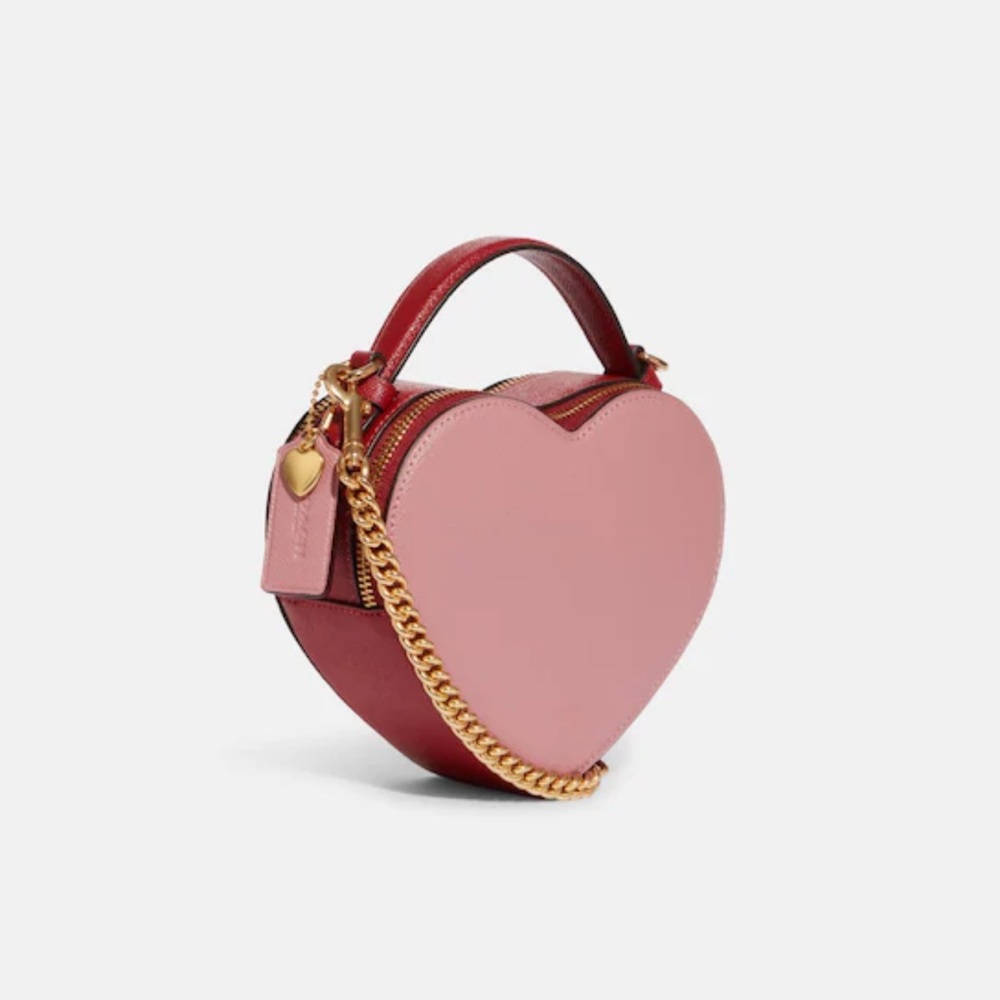Heart cross body in block color coach NWT